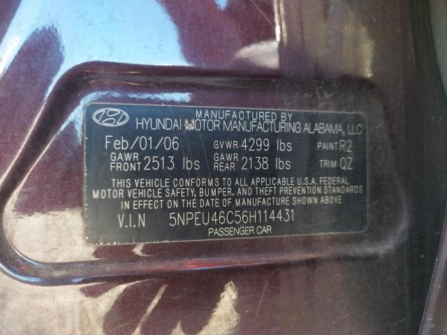 Photo 10 from auction – 2006 HYUNDAI SONATA GLS with VIN 5NPEU46C56H114431