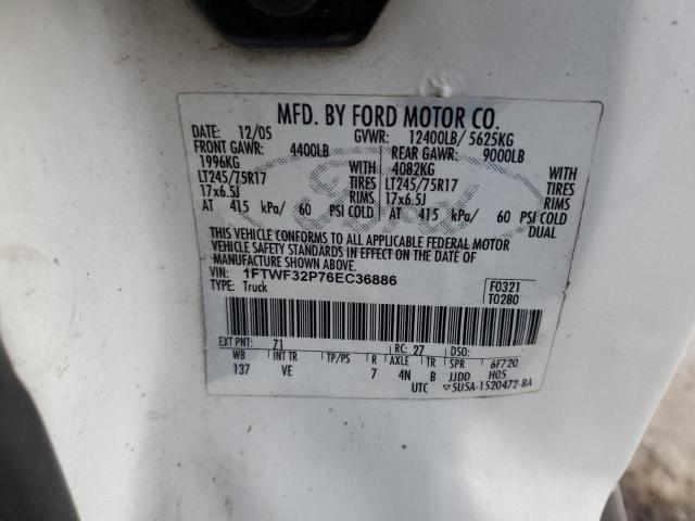 Photo 10 from auction – 2006 FORD F350 SUPER with VIN 1FTWF32P76EC36886
