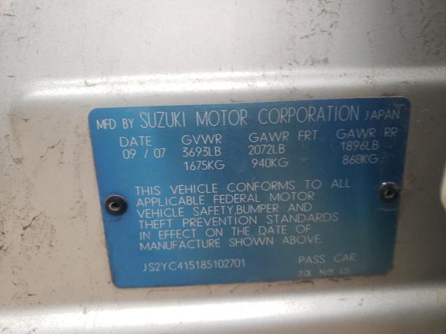 Photo 10 from auction – 2008 SUZUKI SX4 CONVEN with VIN JS2YC415185102701