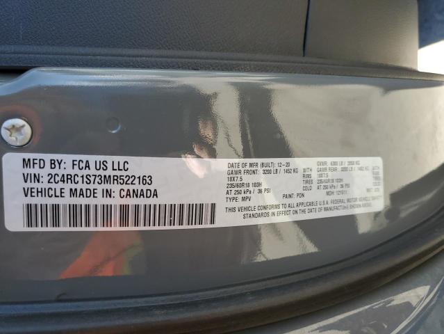 Photo 10 from auction – 2021 CHRYSLER PACIFICA H with VIN 2C4RC1S73MR522163