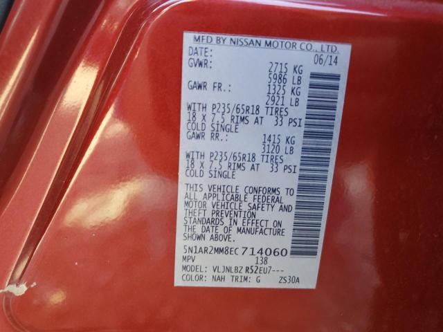 Photo 10 from auction – 2014 NISSAN PATHFINDER with VIN 5N1AR2MM8EC714060