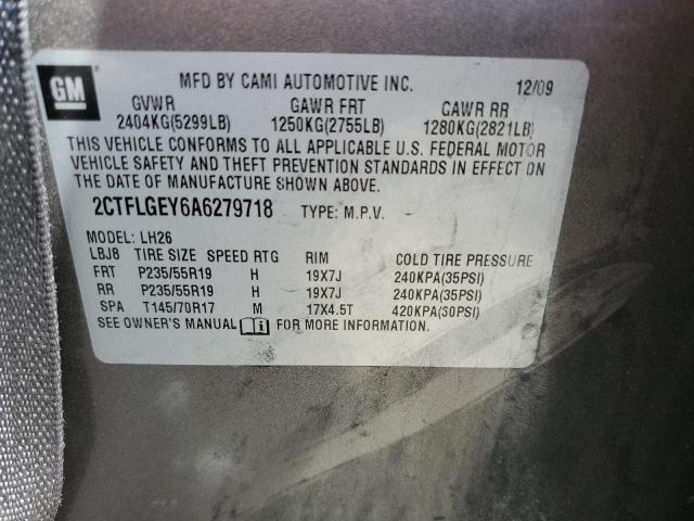 Photo 10 from auction – 2010 GMC TERRAIN SL with VIN 2CTFLGEY6A6279718