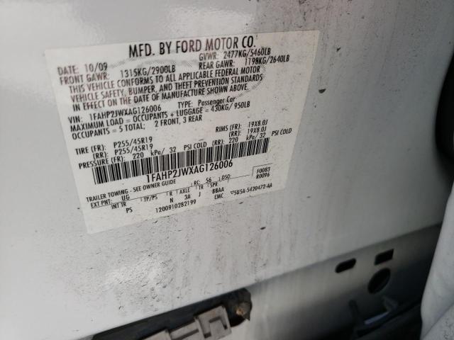 Photo 10 from auction – 2010 FORD TAURUS LIM with VIN 1FAHP2JWXAG126006