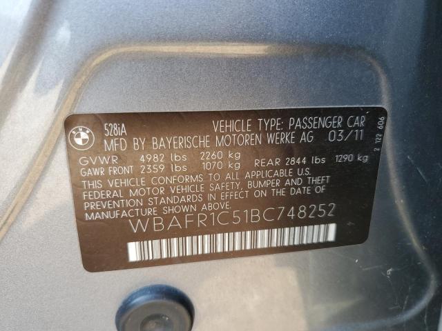 Photo 10 from auction – 2011 BMW 528 I with VIN WBAFR1C51BC748252
