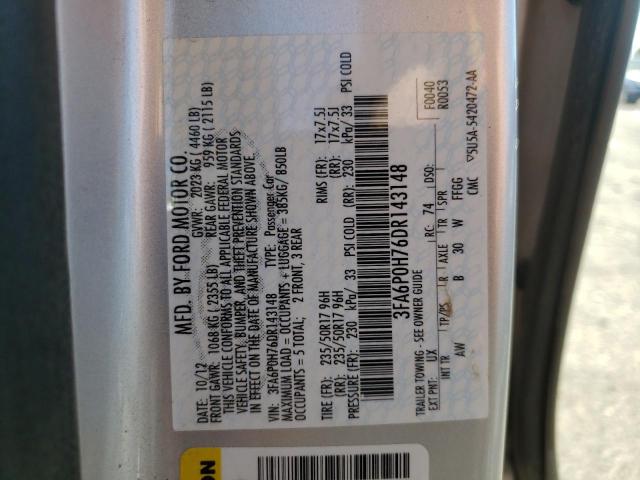 Photo 10 from auction – 2013 FORD FUSION SE with VIN 3FA6P0H76DR143148