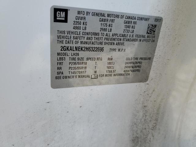 Photo 10 from auction – 2017 GMC TERRAIN SL with VIN 2GKALNEK2H6322696
