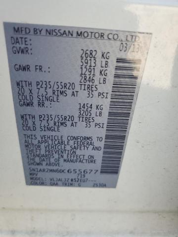 Photo 10 from auction – 2013 NISSAN PATHFINDER with VIN 5N1AR2MN6DC655677