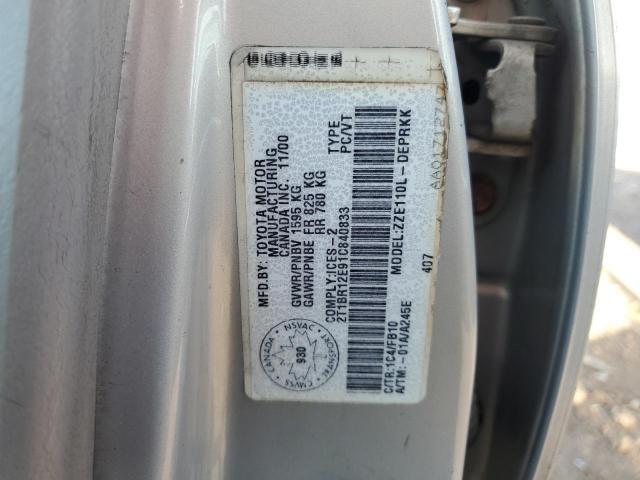 Photo 10 from auction – 2001 TOYOTA COROLLA with VIN 2T1BR12E91C840833