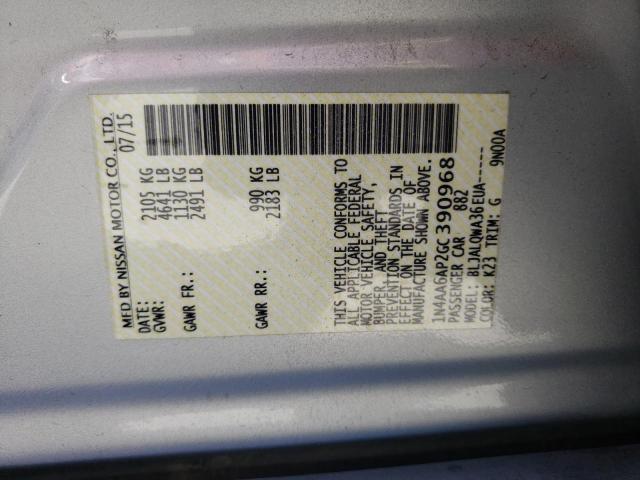 Photo 10 from auction – 2016 NISSAN MAXIMA 3.5 with VIN 1N4AA6AP2GC390968