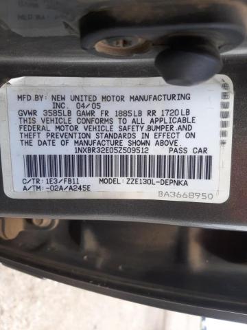 Photo 10 from auction – 2005 TOYOTA COROLLA CE with VIN 1NXBR32E05Z509512