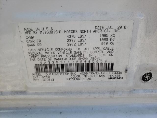 Photo 10 from auction – 2011 MITSUBISHI GALANT with VIN 4A32B3FFXBE005659