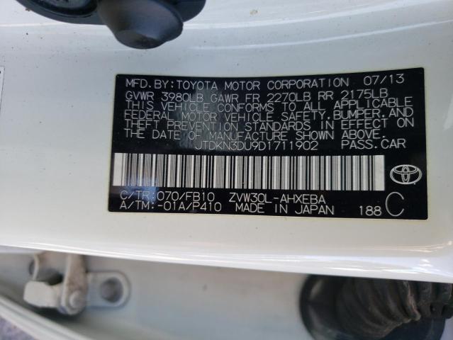 Photo 10 from auction – 2013 TOYOTA PRIUS with VIN JTDKN3DU9D1711902