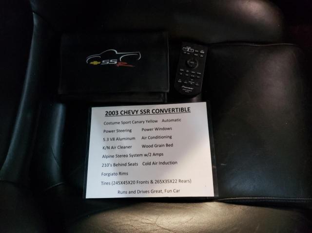 Photo 9 from auction – 2003 CHEVROLET SSR with VIN 1GCES14P83B101633