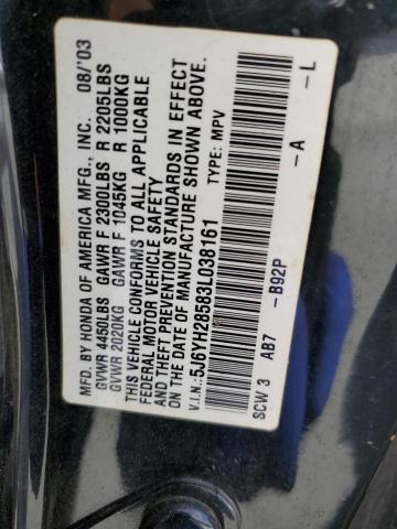 Photo 10 from auction – 2003 HONDA ELEMENT EX with VIN 5J6YH28583L038161