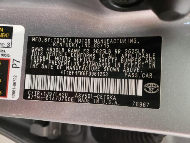 Photo 10 from auction – 2015 TOYOTA CAMRY LE with VIN 4T1BF1FK6FU961253
