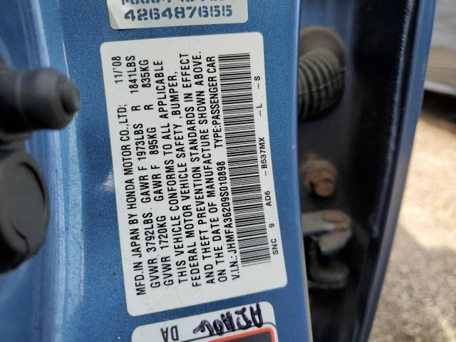Photo 10 from auction – 2009 HONDA CIVIC HYBR with VIN JHMFA36209S010898