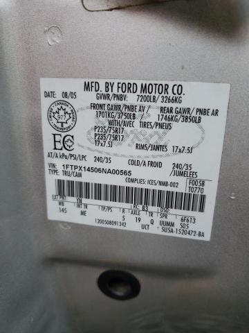Photo 10 from auction – 2006 FORD F150 with VIN 1FTPX14506NA00565