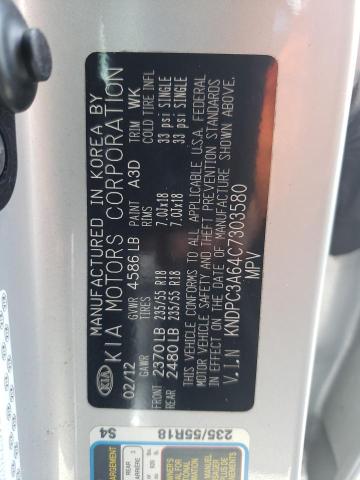 Photo 10 from auction – 2012 KIA SPORTAGE S with VIN KNDPC3A64C7303580