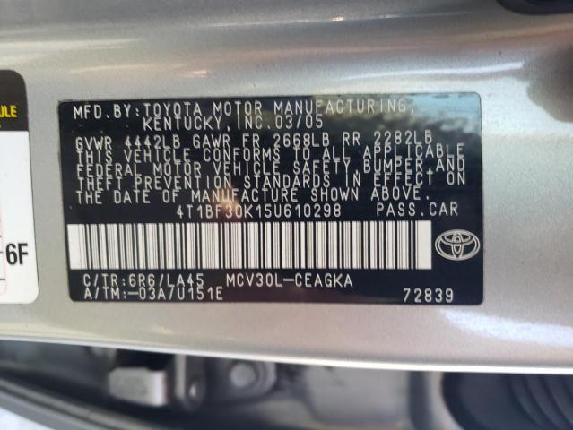 Photo 10 from auction – 2005 TOYOTA CAMRY LE with VIN 4T1BF30K15U610298