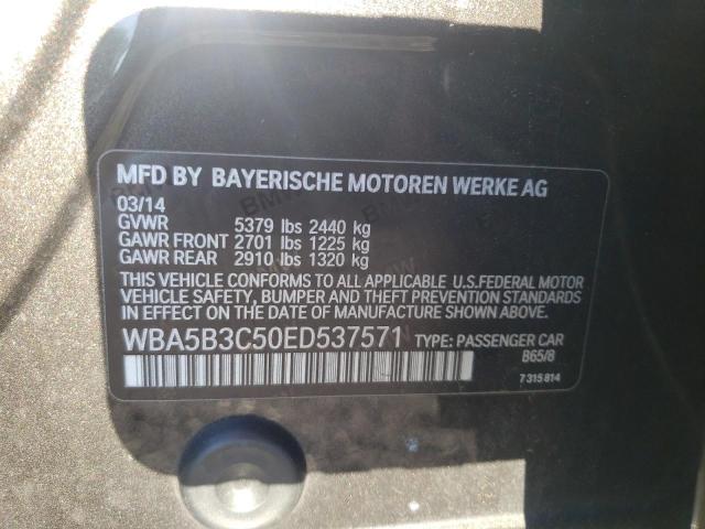 Photo 10 from auction – 2014 BMW 535 XI with VIN WBA5B3C50ED537571
