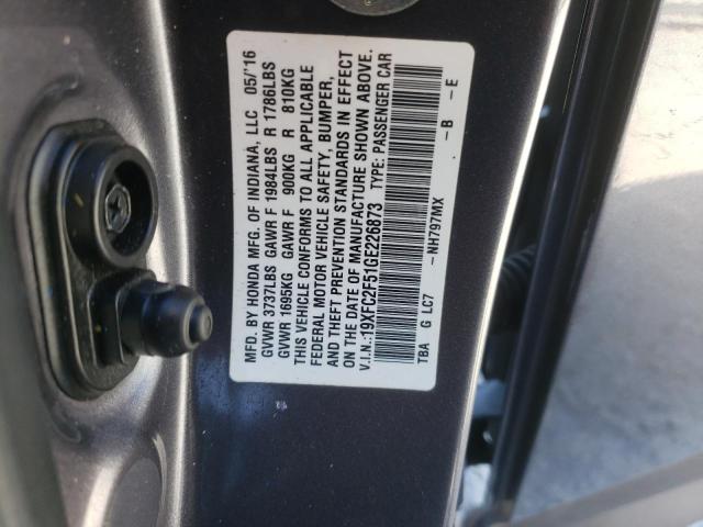 Photo 10 from auction – 2016 HONDA CIVIC LX with VIN 19XFC2F51GE226873