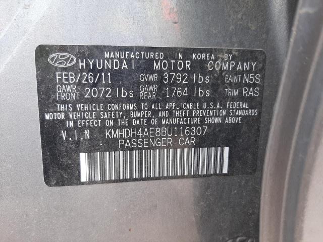 Photo 10 from auction – 2011 HYUNDAI ELANTRA GL with VIN KMHDH4AE8BU116307