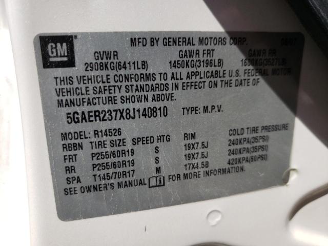 Photo 10 from auction – 2008 BUICK ENCLAVE CX with VIN 5GAER237X8J140810