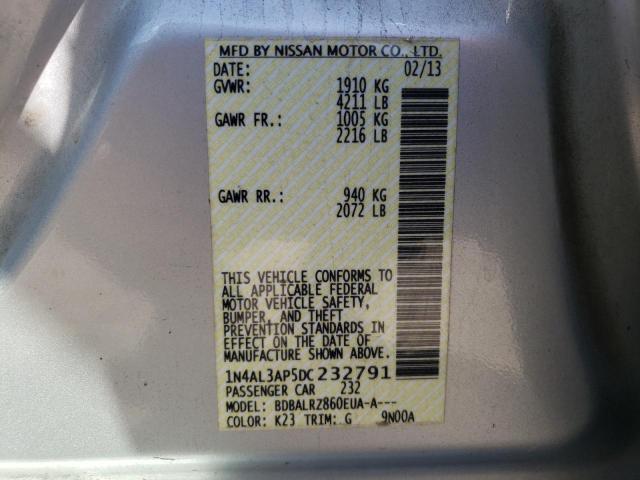 Photo 10 from auction – 2013 NISSAN ALTIMA 2.5 with VIN 1N4AL3AP5DC232791