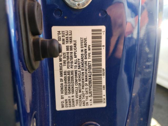 Foto 10 de la subasta – 2004 HONDA ELEMENT EX con VIN 5J6YH286X4L010971