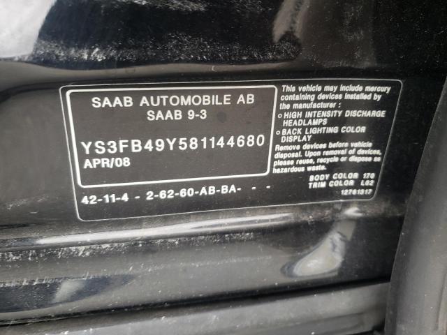 Photo 10 from auction – 2008 SAAB 9-3 2.0T with VIN YS3FB49Y581144680