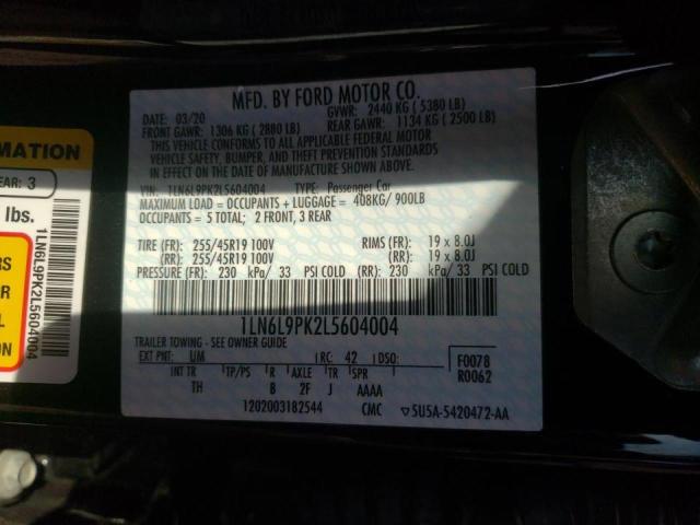 Photo 10 from auction – 2020 LINCOLN CONTINENTA with VIN 1LN6L9PK2L5604004