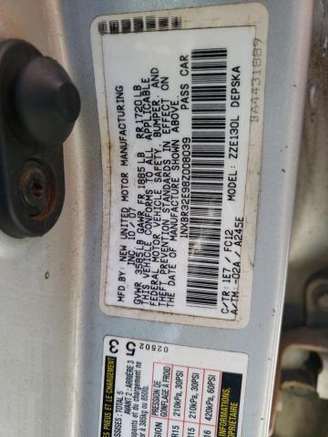 Photo 10 from auction – 2008 TOYOTA COROLLA CE with VIN 1NXBR32E98Z008039