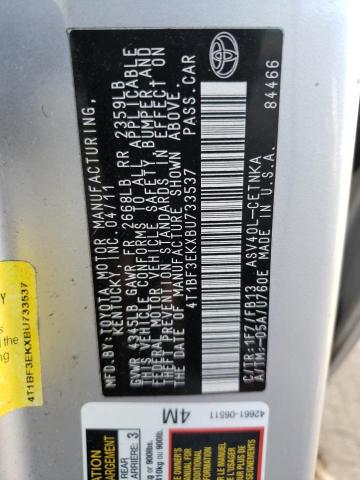 Photo 10 from auction – 2011 TOYOTA CAMRY BASE with VIN 4T1BF3EKXBU733537