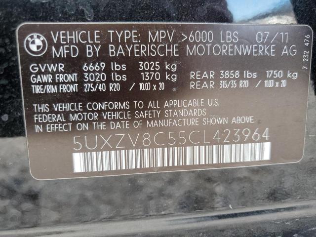 Photo 10 from auction – 2012 BMW X5 XDRIVE5 with VIN 5UXZV8C55CL423964
