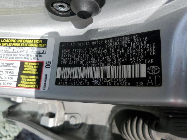 Photo 10 from auction – 2016 TOYOTA COROLLA L with VIN 2T1BURHEXGC668910