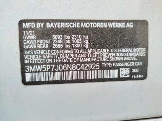 Photo 10 from auction – 2022 BMW 330E with VIN 3MW5P7J06N8C42925