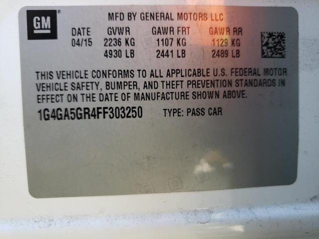 Photo 10 from auction – 2015 BUICK LACROSSE with VIN 1G4GA5GR4FF303250