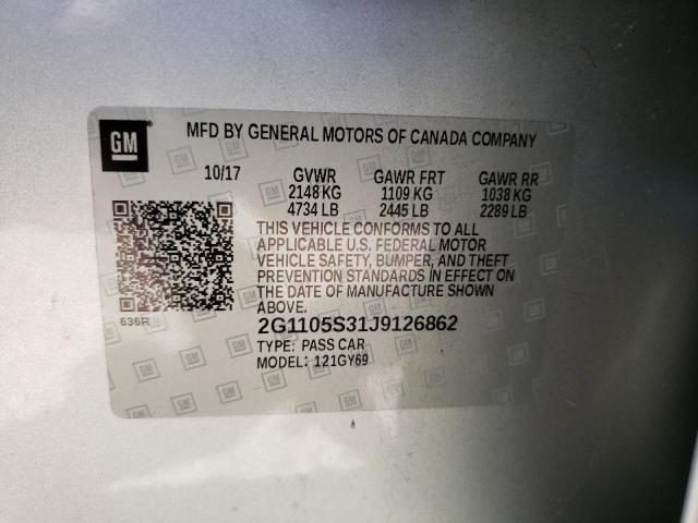 Photo 10 from auction – 2018 CHEVROLET IMPALA LT with VIN 2G1105S31J9126862