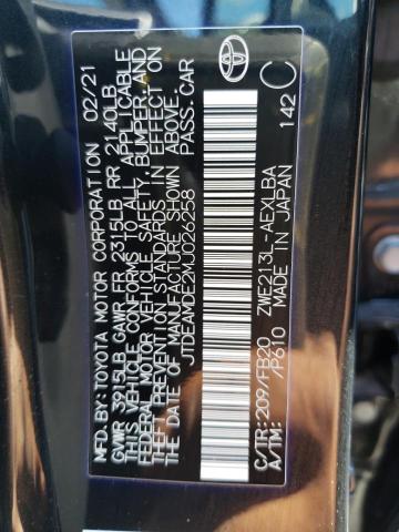 Photo 10 from auction – 2021 TOYOTA COROLLA LE with VIN JTDEAMDE2MJ026258