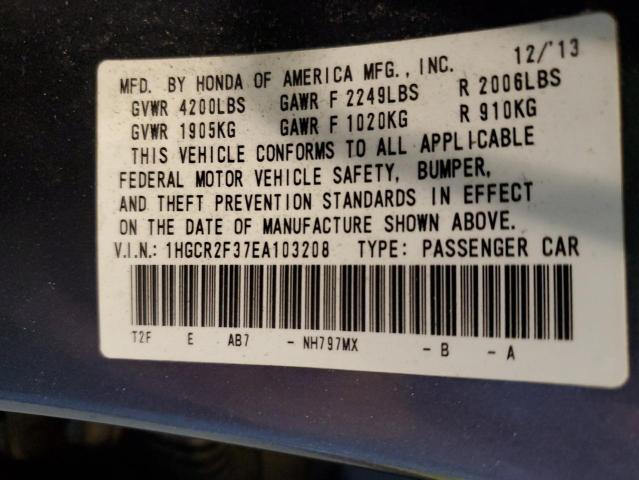 Photo 10 from auction – 2014 HONDA ACCORD LX with VIN 1HGCR2F37EA103208