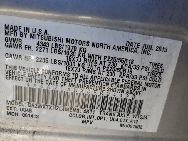 Photo 10 from auction – 2013 MITSUBISHI OUTLANDER with VIN 4A4AR5AUXDE024428
