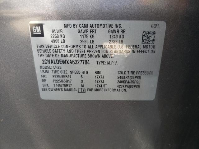 Photo 10 from auction – 2010 CHEVROLET EQUINOX LT with VIN 2CNALDEWXA6327784