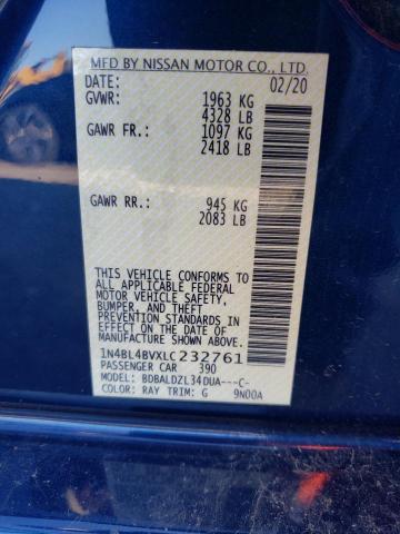 Photo 10 from auction – 2020 NISSAN ALTIMA S with VIN 1N4BL4BVXLC232761