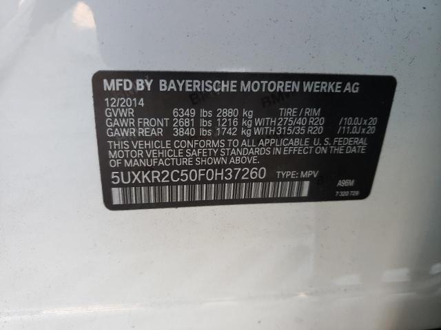 Photo 10 from auction – 2015 BMW X5 SDRIVE3 with VIN 5UXKR2C50F0H37260