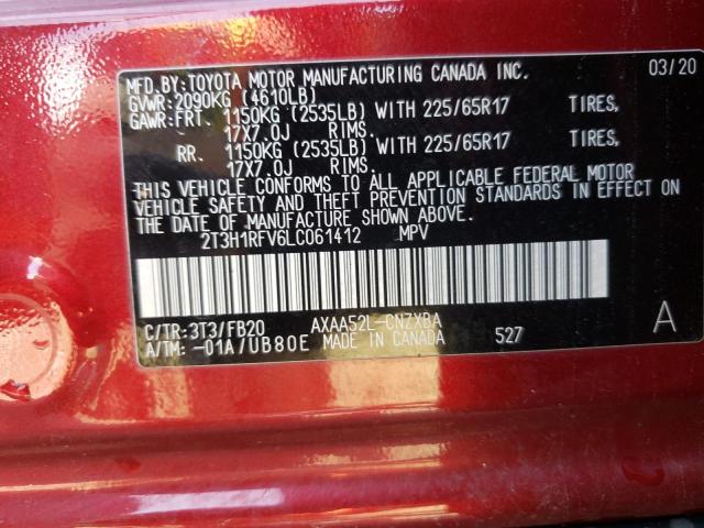 Photo 10 from auction – 2020 TOYOTA RAV4 LE with VIN 2T3H1RFV6LC061412