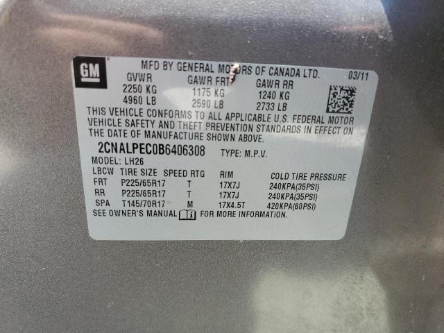Photo 10 from auction – 2011 CHEVROLET EQUINOX LT with VIN 2CNALPEC0B6406308