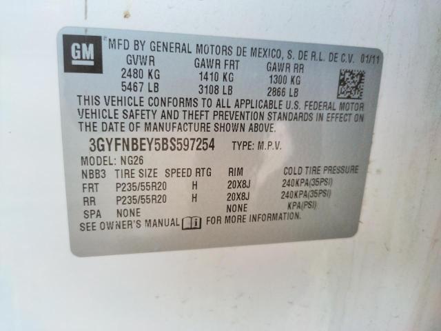 Photo 10 from auction – 2011 CADILLAC SRX PERFOR with VIN 3GYFNBEY5BS597254