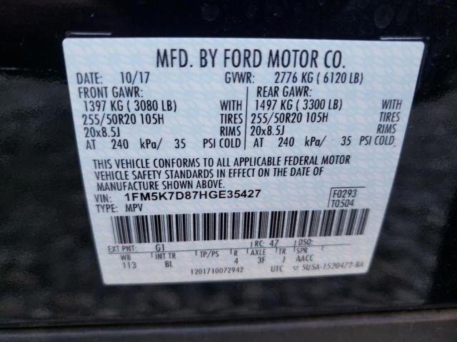 Zdjęcie 10 z aukcji – 2017 FORD EXPLORER X z VIN 1FM5K7D87HGE35427