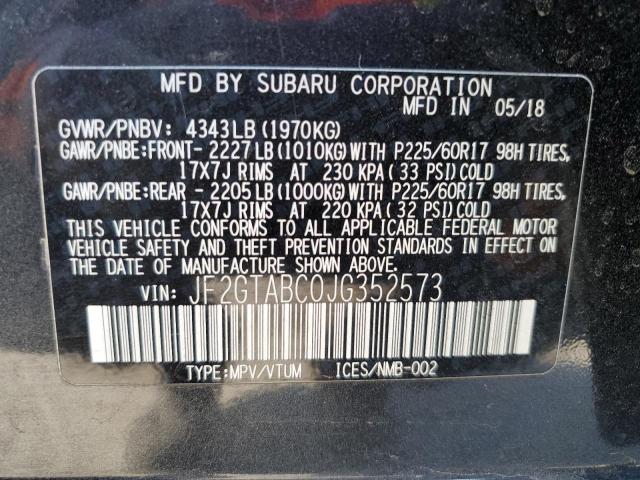 Photo 10 from auction – 2018 SUBARU CROSSTREK with VIN JF2GTABC0JG352573