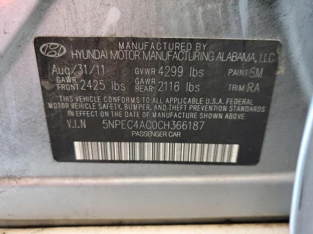 Photo 10 from auction – 2012 HYUNDAI SONATA SE with VIN 5NPEC4AC0CH366187